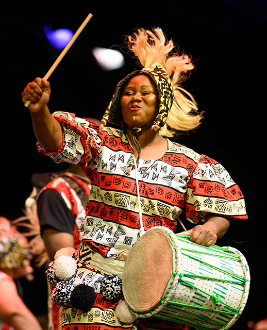 Sheena Walker, Dancer playing drums